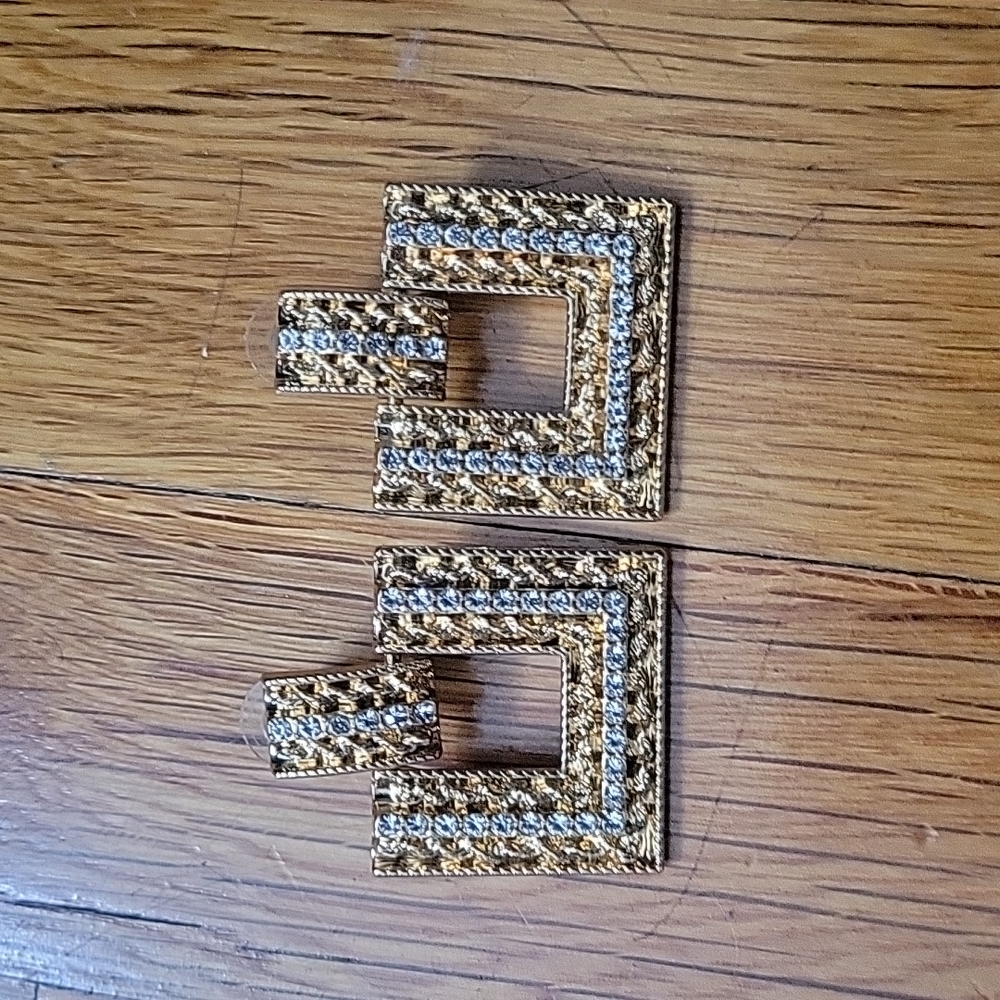 Express Multi Stone Mini Rectangular Drop Earrings - image 2